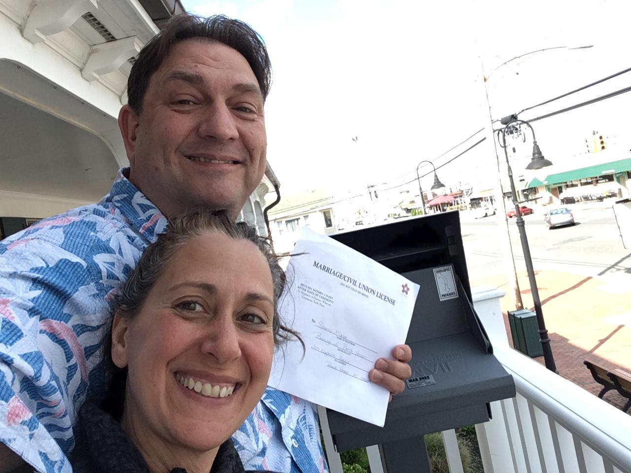 Mailed our marriage license