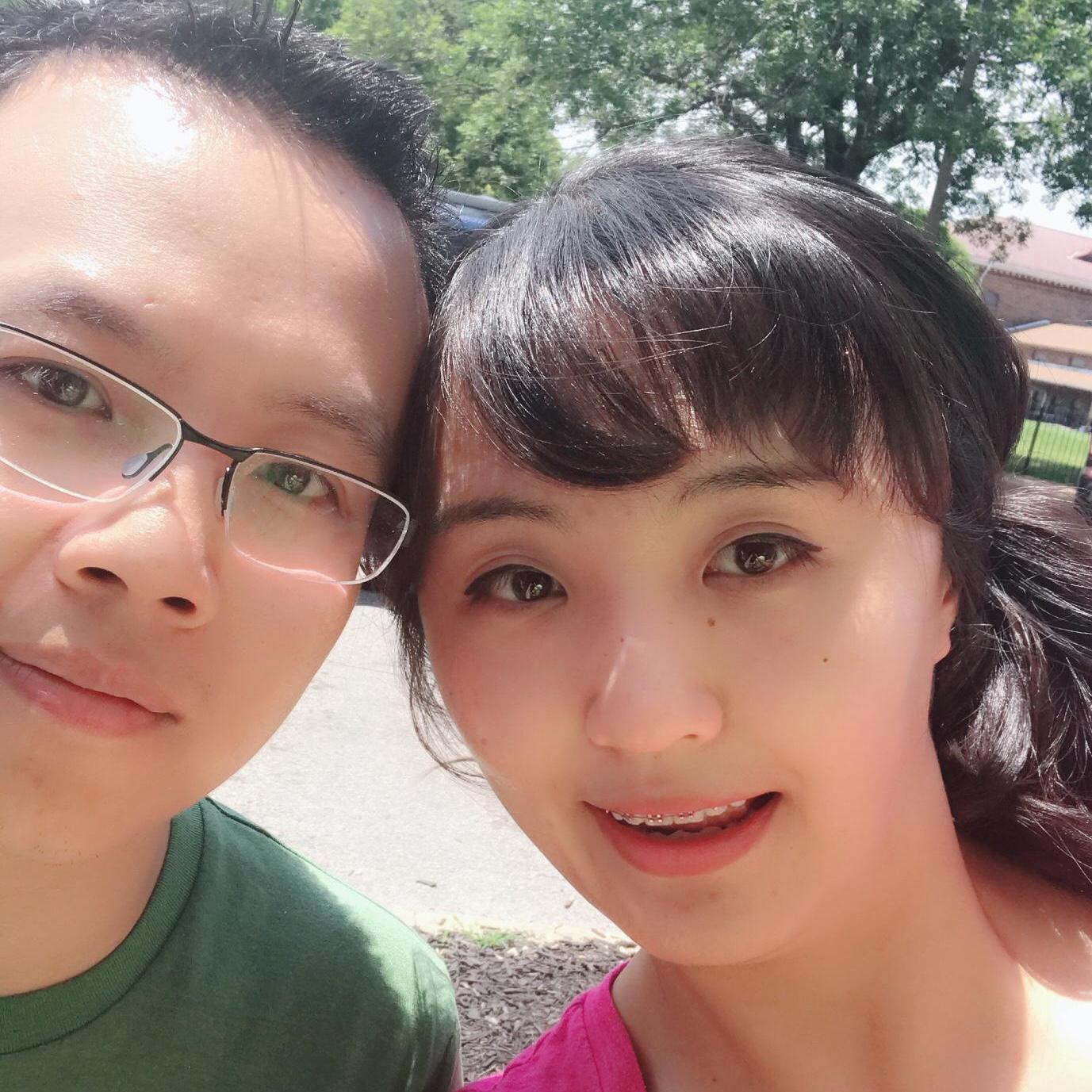 Taking a selfie waiting in line for BBQ