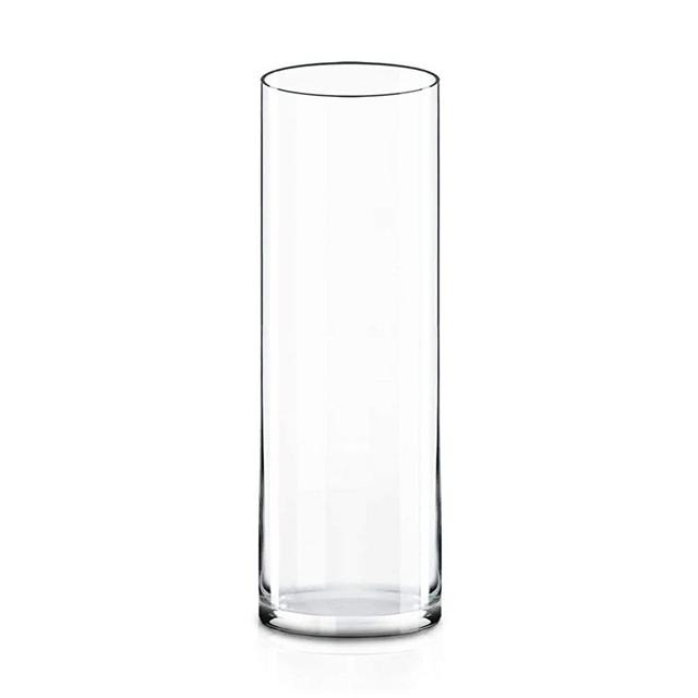CYS Excel Clear Glass Cylinder Vase (H:14" D:4") | Multiple Size Choices Glass Flower Vase Centerpieces | Hurricane Floating Candle Holder Vase