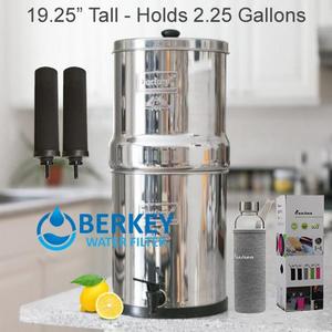 Big Berkey (Filters 2.25 Gallons) & Free Borosilicate Glass Water Bottle