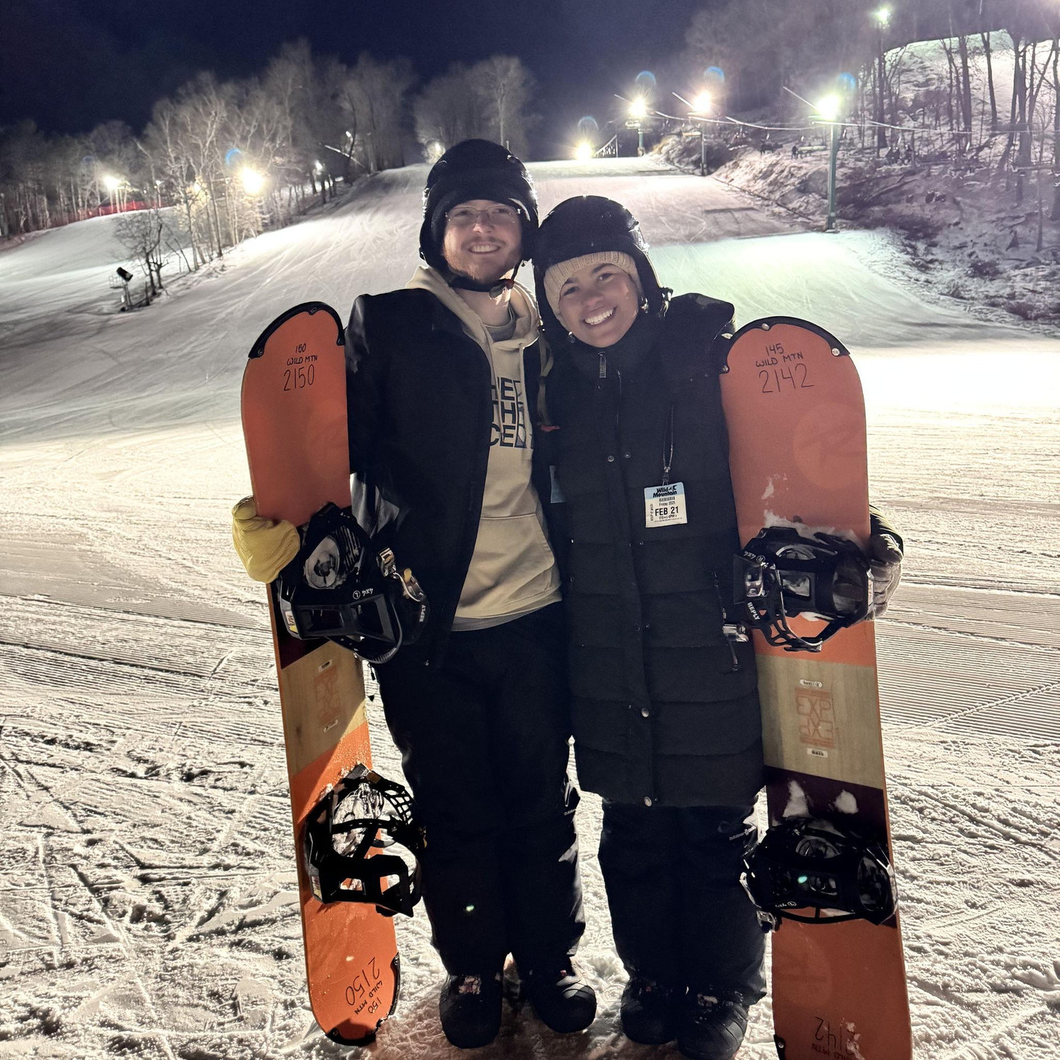 Our first time snowboarding and the night we got engaged. This picture was taken moments before it happened :)