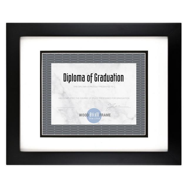 Double Matted 8.5-Inch x 11-Inch Document Picture Frame in Black