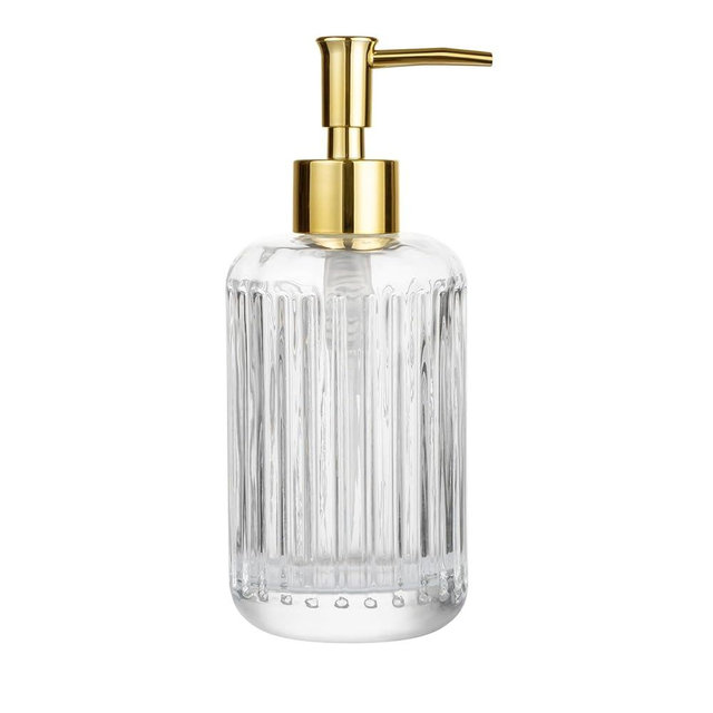 UHEY HOME Glass Liquid Soap Dispenser Bathroom, 11.8oz Kitchen Reusable Soap Dispenser, Modern Refillable Liquid Soap