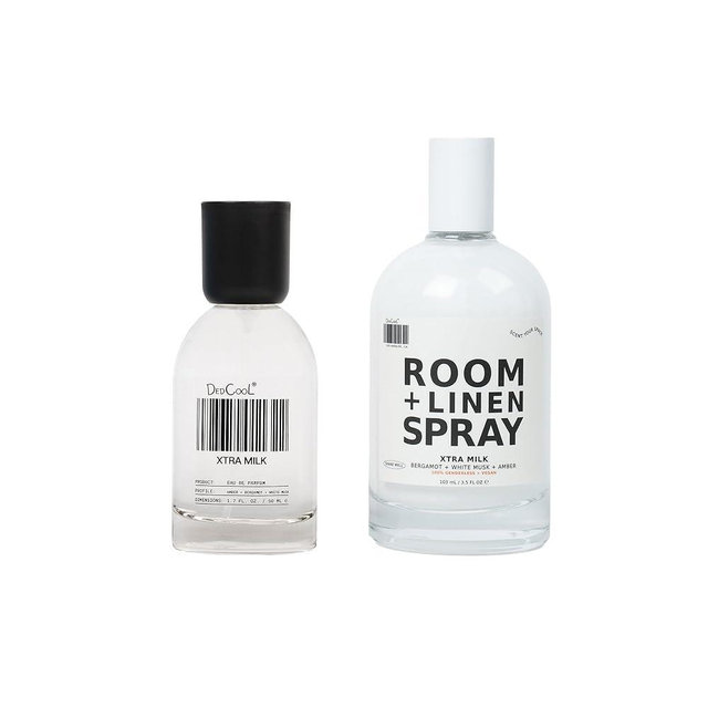 DedCool Room + Linen Spray & Eau de Parfum Bundle | Xtra Milk | Bergamot, White Musk & Amber | Clean, Long-Lasting Unisex Fragrance | Non-Toxic, Vegan