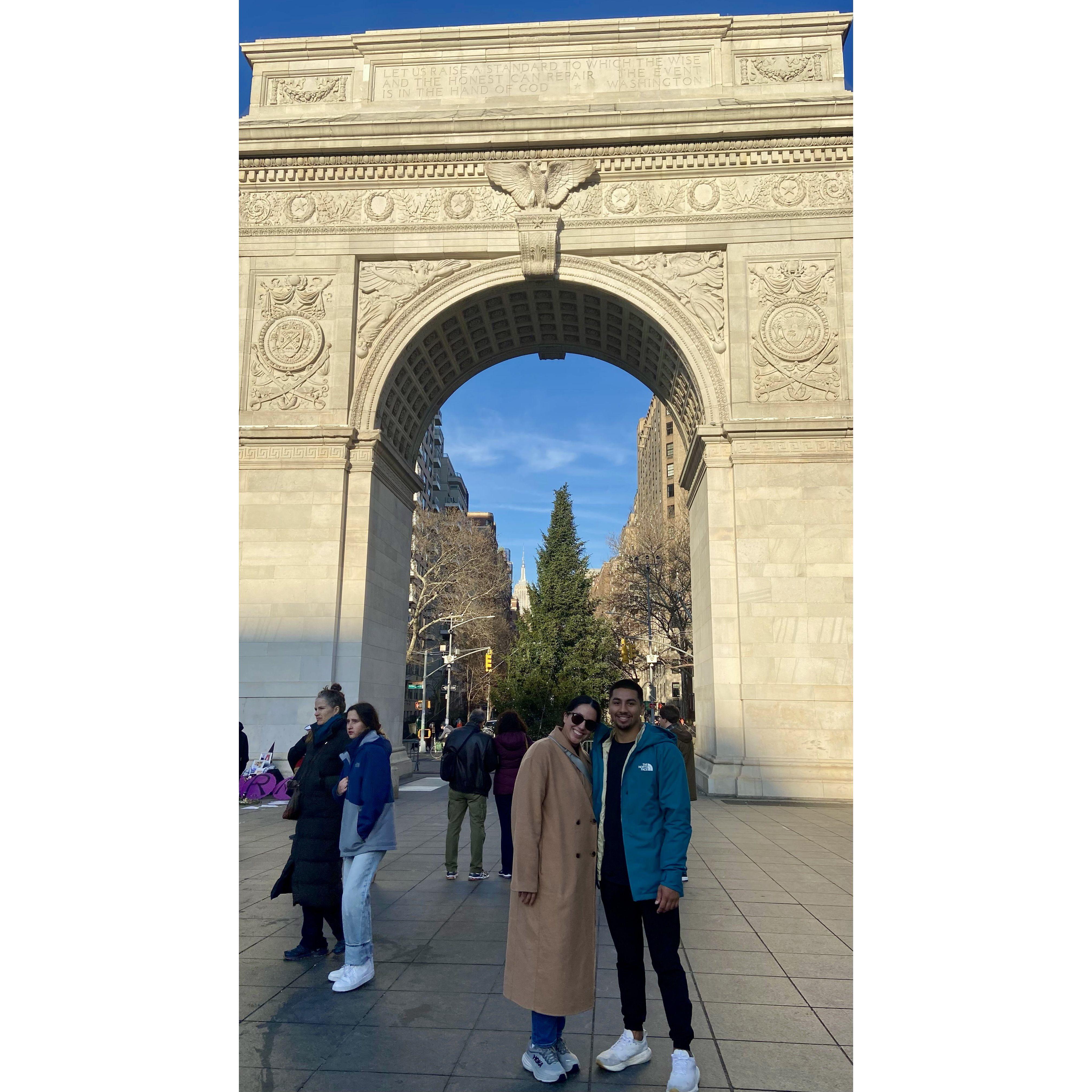 At Washington Arch Park in NYC - December 2023