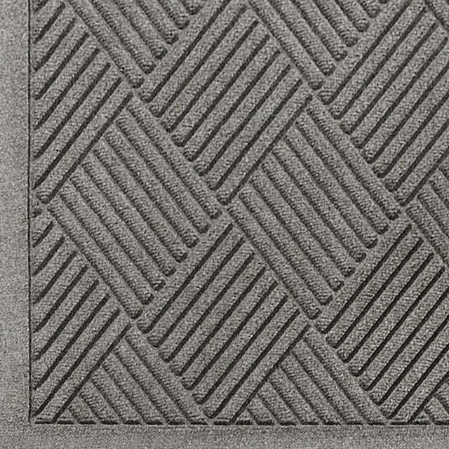 M+A Matting WaterHog Diamond | Commercial-Grade Entrance Mat with Fabric Border – Indoor/Outdoor, Quick Drying, Stain Resistant Door Mat (Medium Grey, 3' x 5')