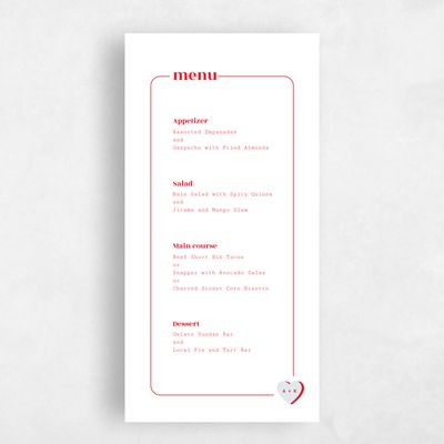 Blue Wedding Menu - Jolla