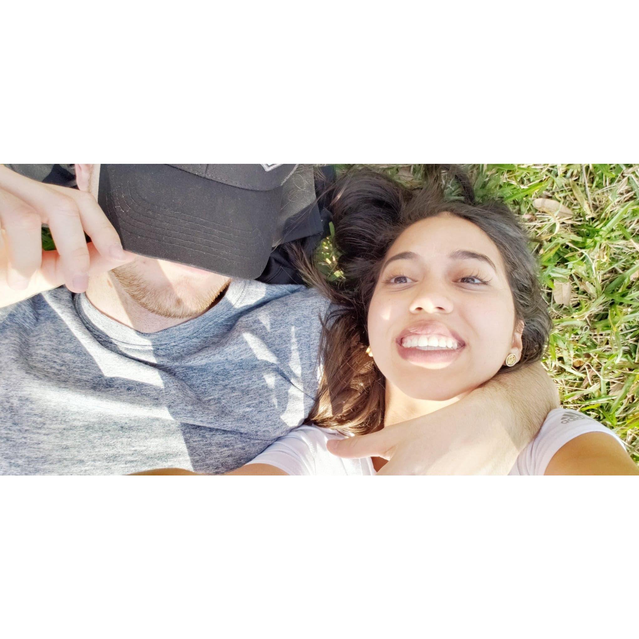 We (Jess) loves to lay in the grass on a sunny day.
