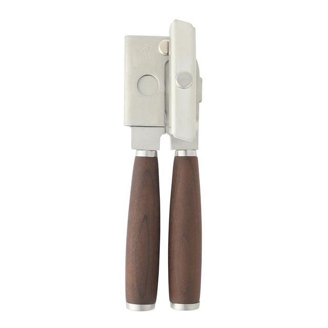 Sur La Table Kitchen Essential Walnut & Co. Stainless Steel W/Walnut Handle Heavy Duty Can Opener and Bottle Opener