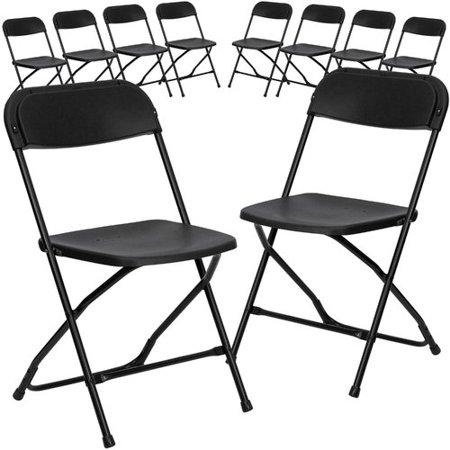 Flash Furniture 10-Pack HERCULES Series 800 lb Capacity Premium Plastic Folding Chair, White