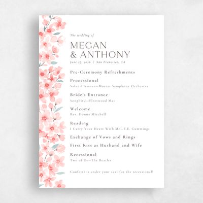 Multi-Colored Wedding Program - Shinya
