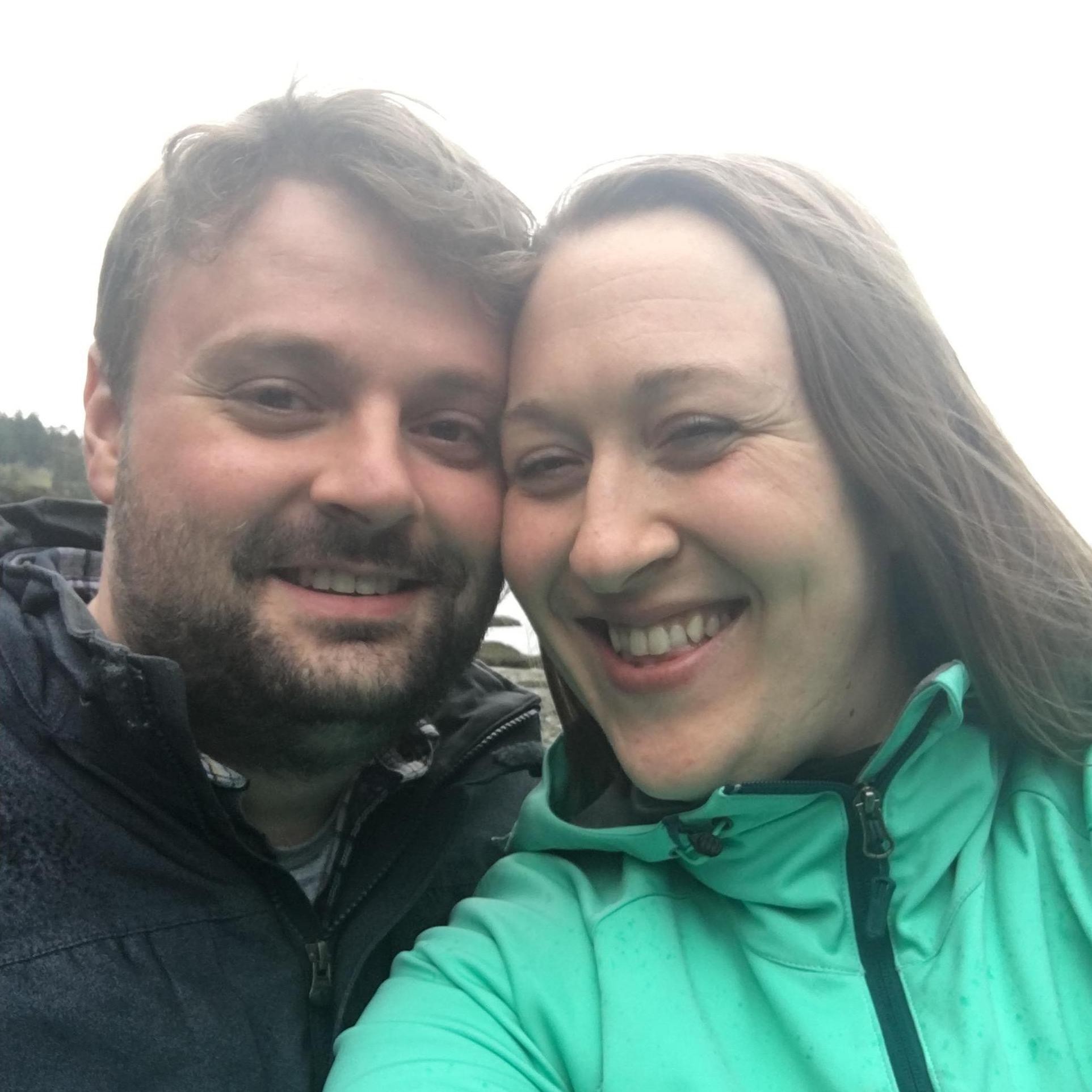 The first picture we took of us together! We were exploring low tide at Rockaway Beach on Bainbridge Island.