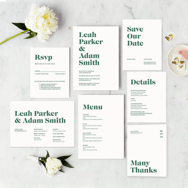 Zola Wedding Invitations - Everett Type Letterpress