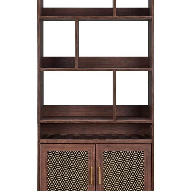 Home Source Contemporary Home Bar Shelf Walnut