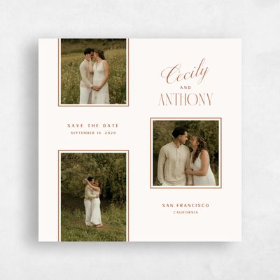 Tuscany, Brown Wedding Save the Date - Connell Multiphoto