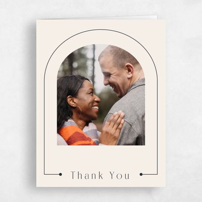 Linen, Beige Wedding Thank You - Suzi Photo