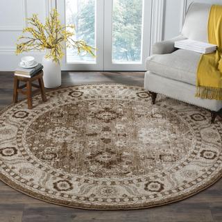 Vintage Hamadan Oriental Antiqued Round Area Rug