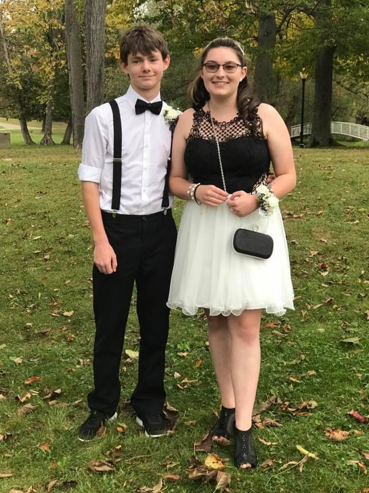 The bride and groom’s first homecoming dance together!