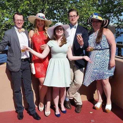 Michelle, Ryan, and the RCTQS crew at the Harbor Towers Kentucky Derby Day event - Portsmouth, VA - May 2015