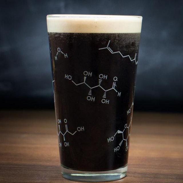 Beer Chemistry Molecule Pint Glass