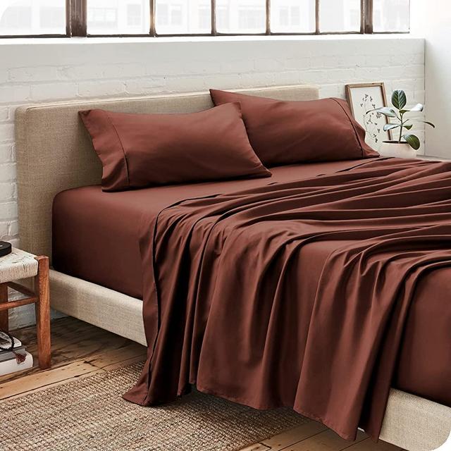 Bare Home King Sheet Set - Luxury 1800 Ultra-Soft Microfiber King Bed Sheets - Double Brushed - Deep Pockets - Easy Fit - 4 Piece Set - Bedding Sheets & Pillowcases (King, Burgundy)