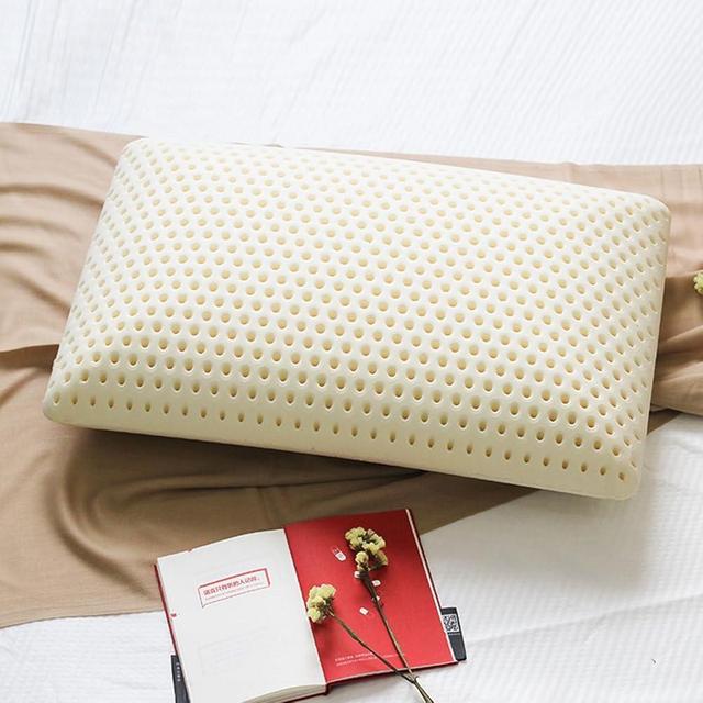 Talatex Latex Pillow, 100% Natural Premium Latex Firm Pillow Medium Low Pofile Helps Relieve Pressure, Neck and Shoulder Pain(Standard, Medium Firm Latex)