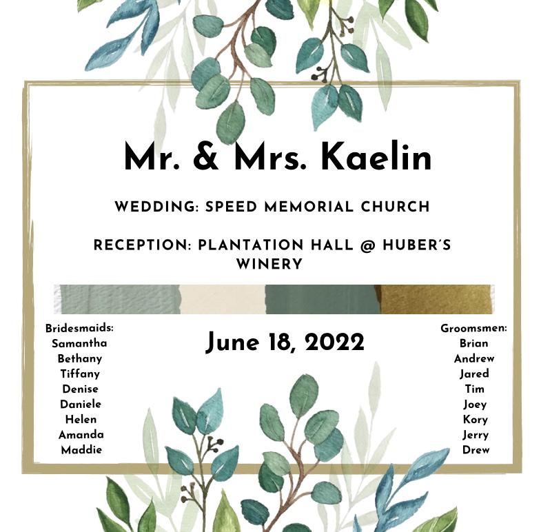 Our wedding information all in one graphic!