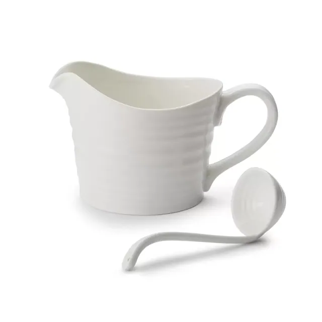Portmeirion Sophie Conran White Mini Sauce Jug and Ladle Set,1 Pint