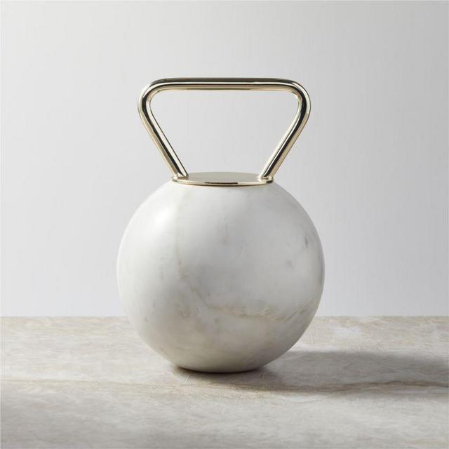 White Marble 12-Lb Kettlebell