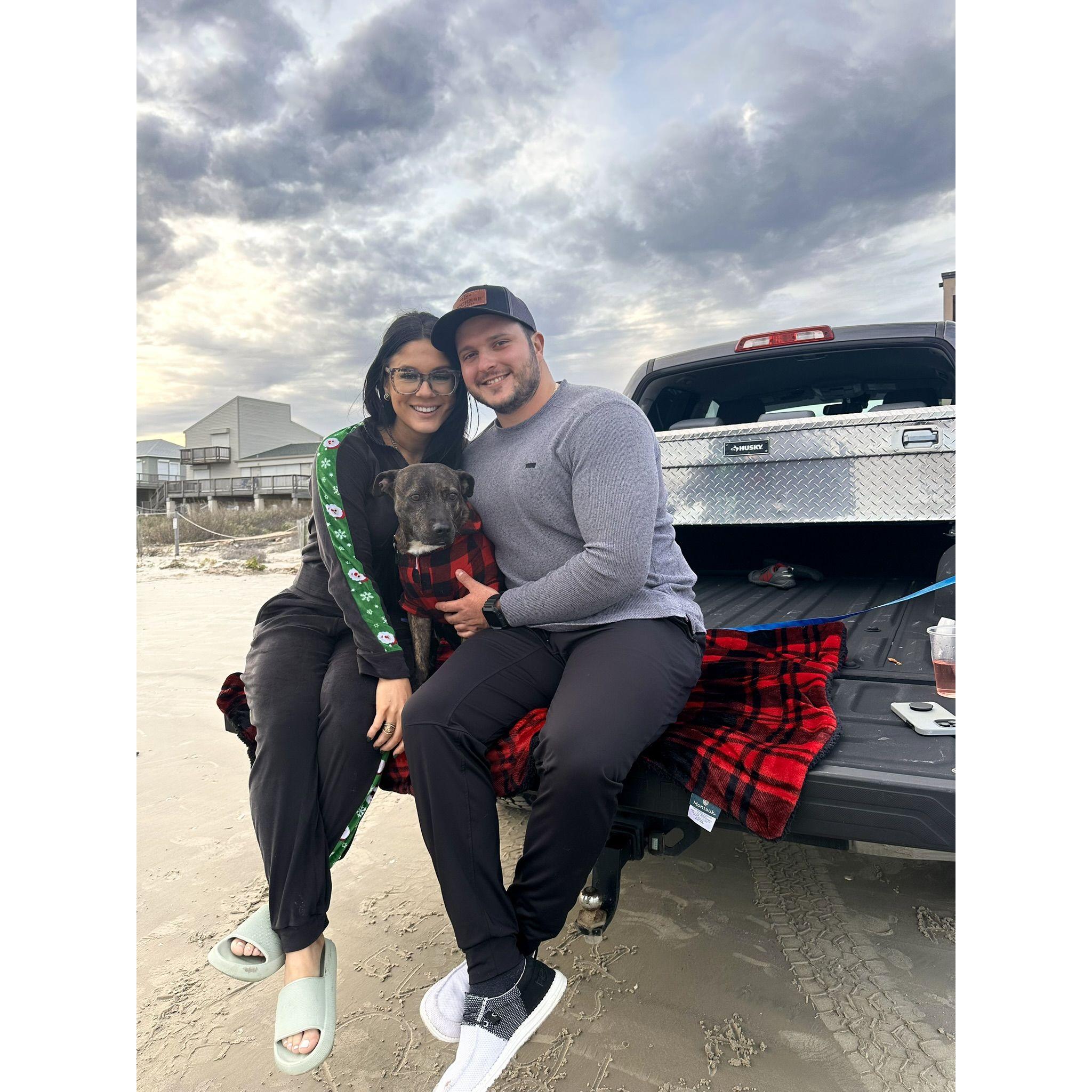 We somehow ended up celebrating Christmas with both families early and had nothing to do on Christmas day so we tailgated on the beach in Galveston. It was suprisingly busy?
