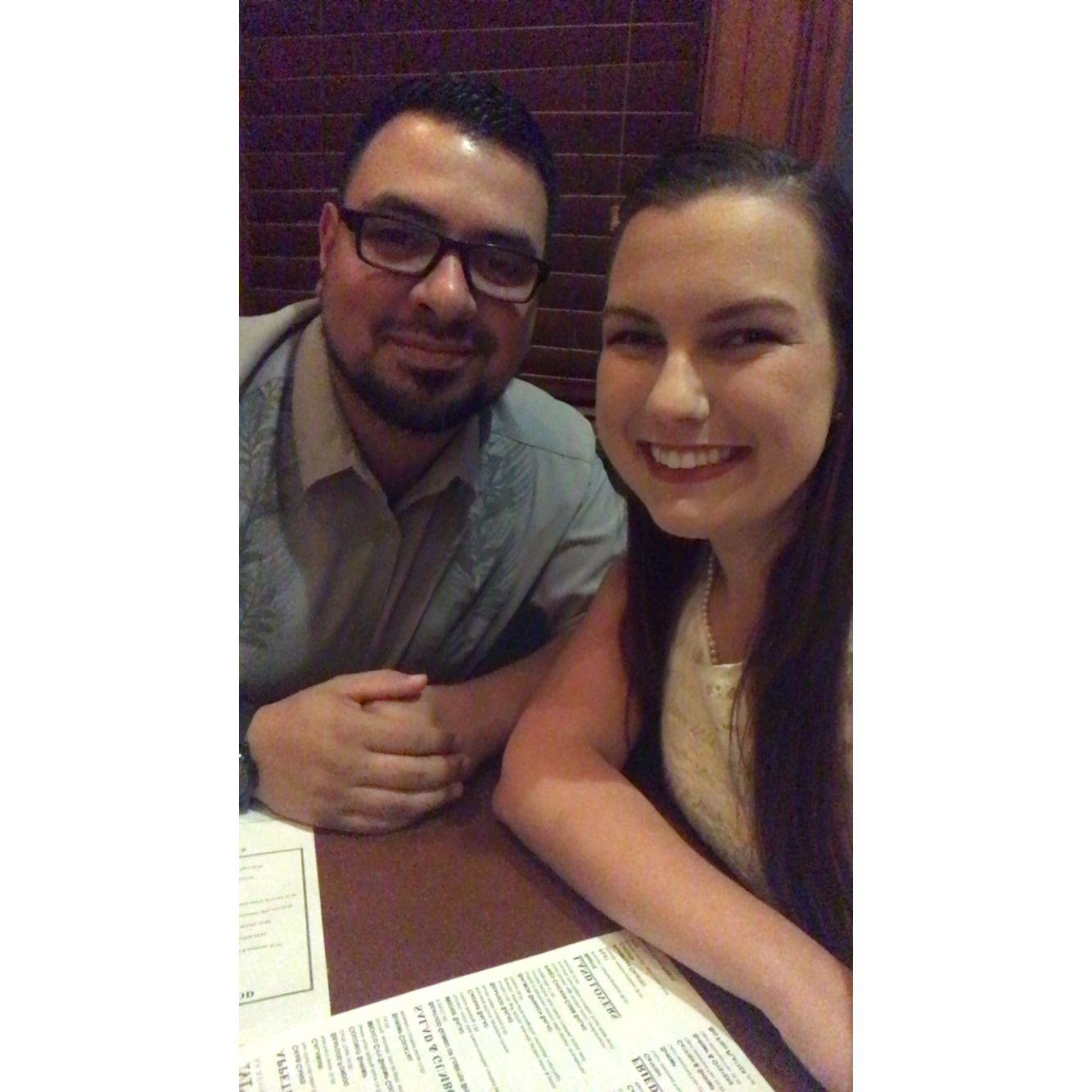 Three year anniversary dinner at McAdoo's, New Braunfels, TX November 2021