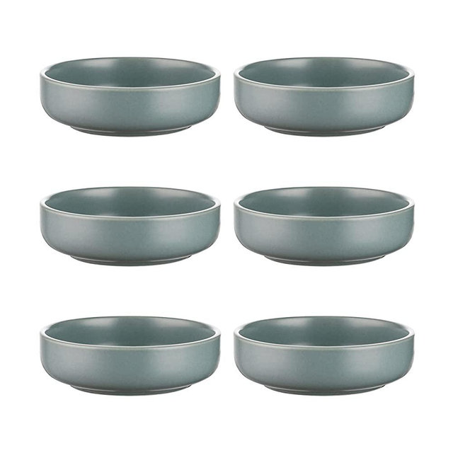 Selamica Ceramic 3.3 Inch Soy Sauce Dish Dipping Bowls Side Dishes Small Appetizer Pinch Bowls for Condiments, Sushi, Ketchup, BBQ-Set of 6 (Matte Blue)