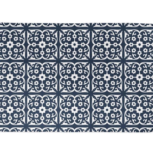 Kenosha Tile Rectangle Non-Slip Geometric Bath Rug