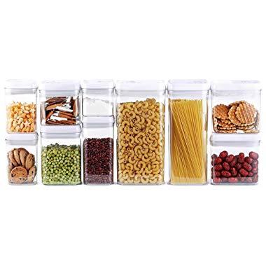10 Piece Airtight Food Storage Container Set, Pantry Organization and Storage Made Easy! - Keeps Food Fresh, Dry and Organized - Big Sizes Included! - Durable, BPA Free Containers
