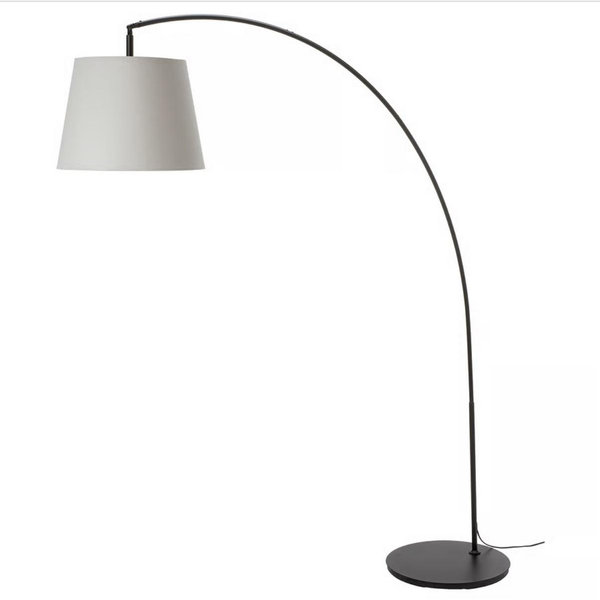 SKOTTORP / SKAFTET Floor lamp, arched - light gray