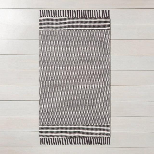 2' x 3' Texture Stripe Area Rug Railroad Gray / Sour Cream - Hearth & Hand™ with Magnolia