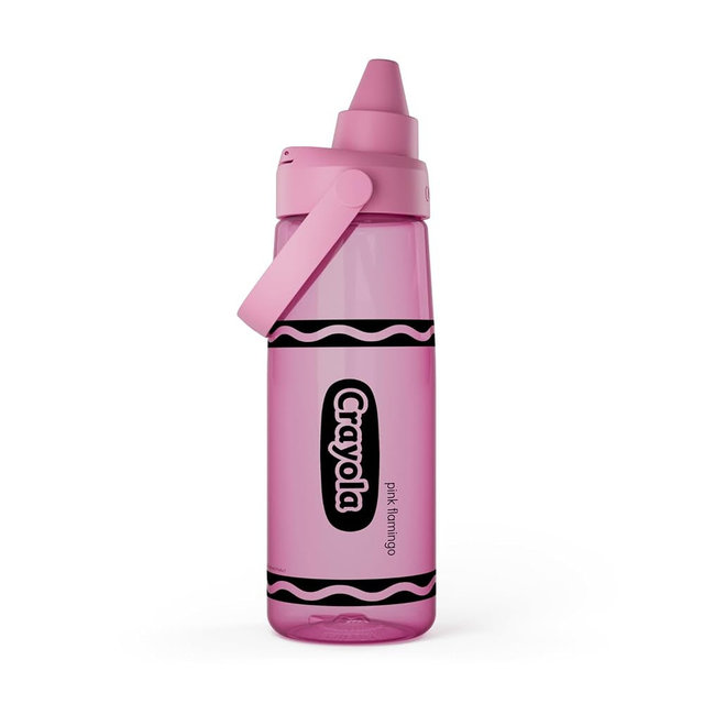 CamelBak Crayola Chug Water Bottle for Everyday Hydration, Tritan Renew Design with Chug Lid, 25oz, Pink Flamingo