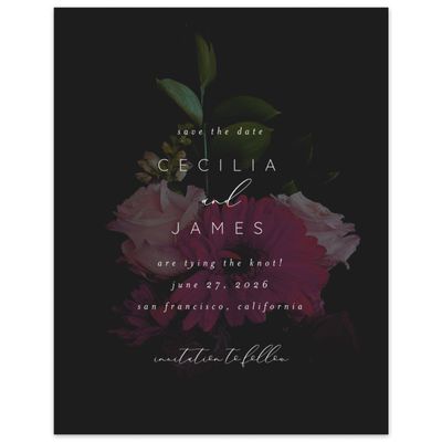 Black Winter Wedding Digital Save the Date - Kylan Portrait