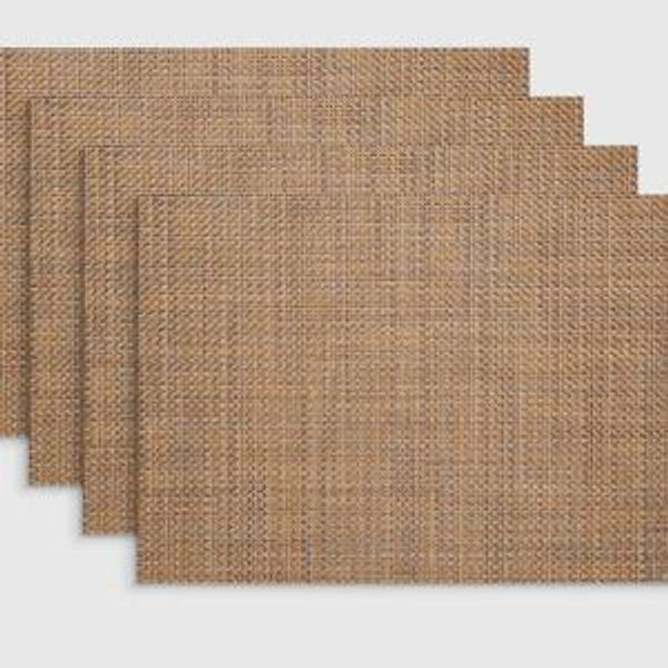Basketweave Easy-Care Rectangular Placemat, Set of 4 by Chilewich - Teak