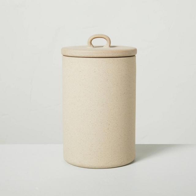 Large 7" Textured Ceramic Bath Canister Natural - Hearth & Hand™ with Magnolia