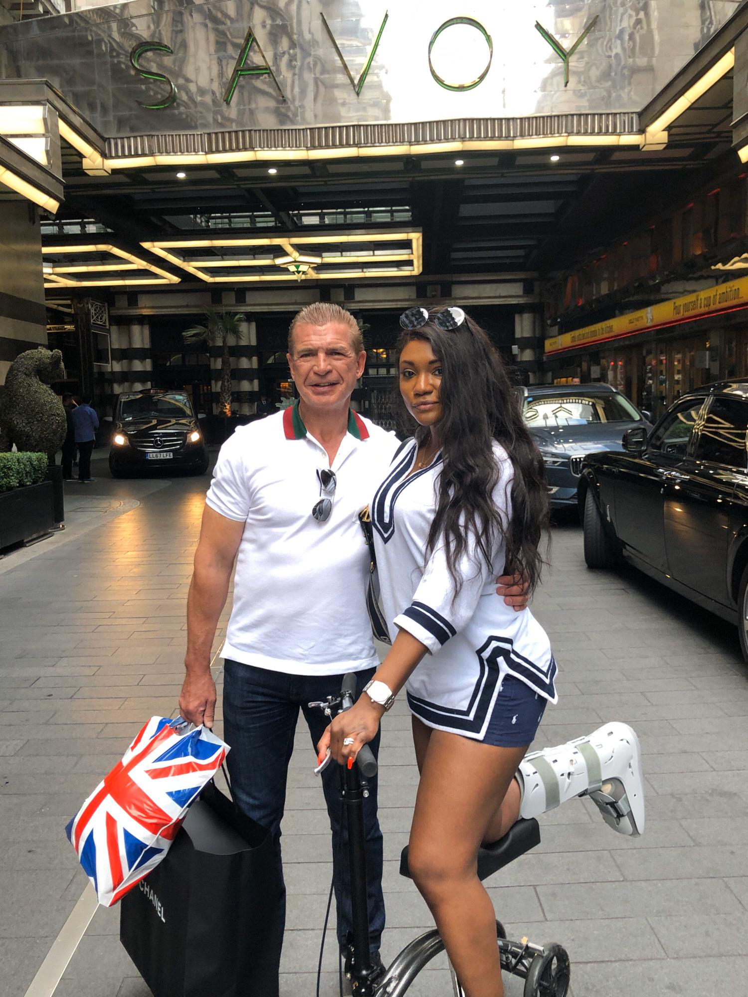 London, on 1 foot