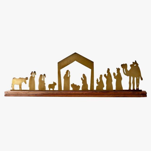 Nativity Scene, 23.5"L, Antique Brass