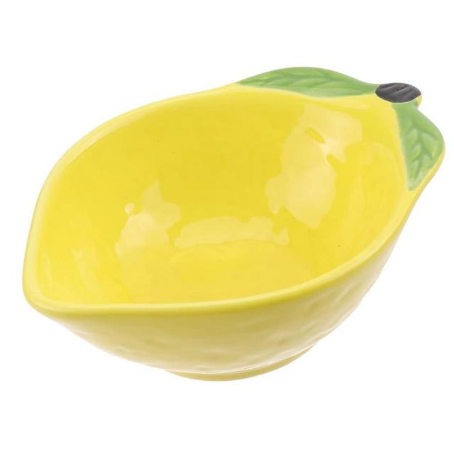 Kichvoe 4.7 * 3Inch Fruit Shaped Bowl Ceramic Lemon Shape Salad Bowl Decorative Snack Candy Nut Bowl Dessert Bowl Serving Plate for Home Kitchen