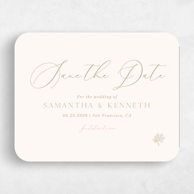 Beige Rounded Wedding Save the Date - Mapleton Landscape