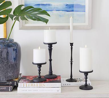 Booker Pillar Candleholders - Bronze