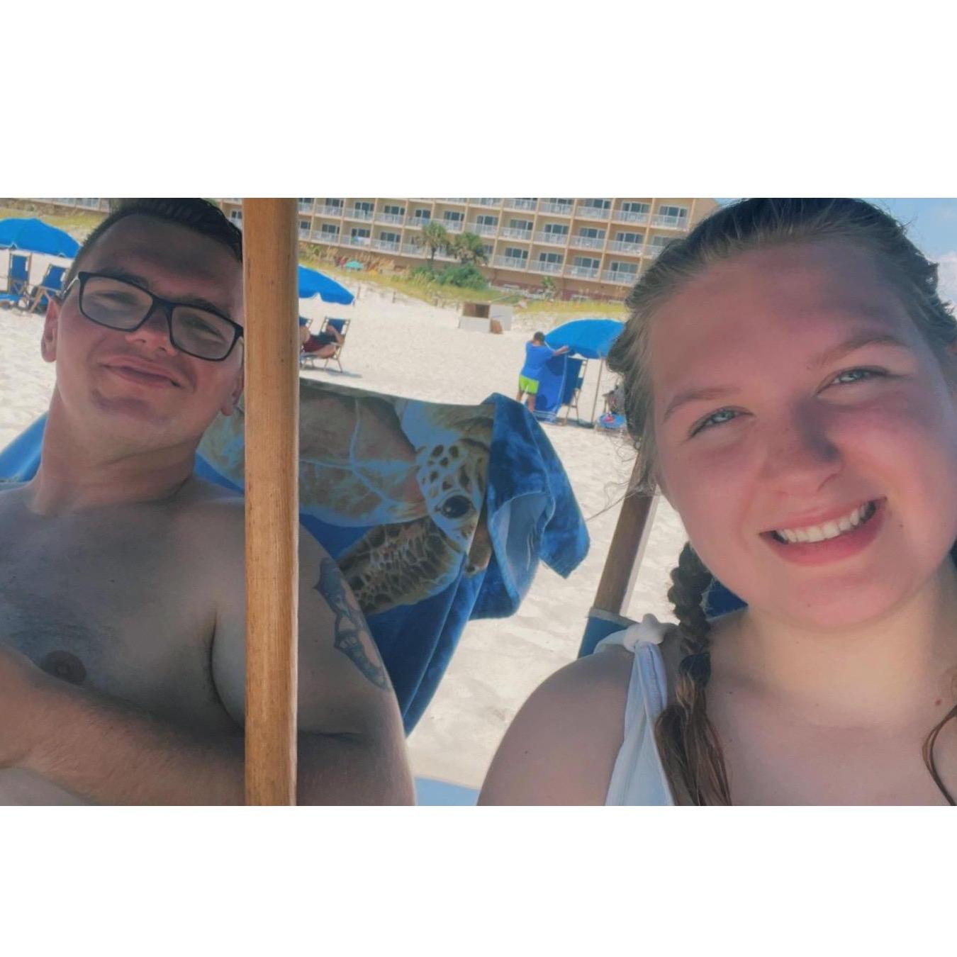 I was halfway roasted by this point while Chase just added extra tan.