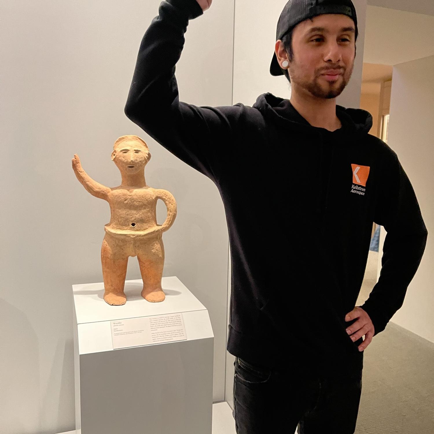 Eric was so excited to see this statue in the museum.