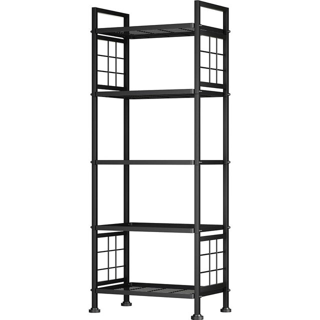 GIOTORENT 5-Wire Garage Shelving Storage Shelves, Metal Shelving Unit Pantry Rack, Kitchen Storage Adjustable Shelf 750Lbs Capacity for Laundry Kitchen Bathroom Organizer(Black)