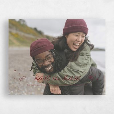 Dark Burgundy, Red Wedding Save the Date - Willa Photo