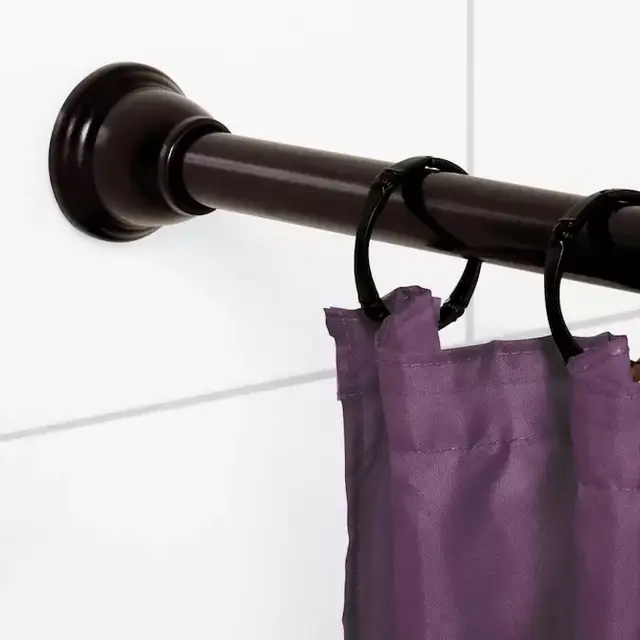 Zenna Home 44-in to 72-in Bronze Tension Single Straight Shower Rod